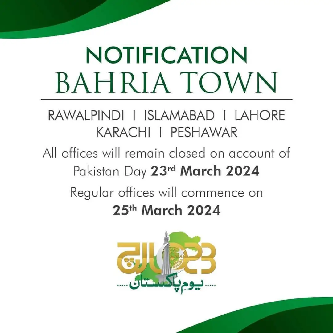 Bahria Town Karachi Offices Closed
