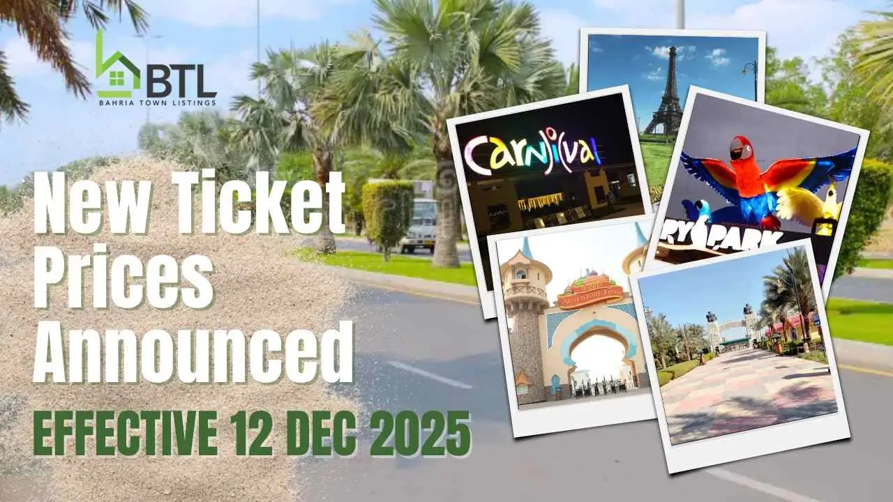 New Ticket prices of Bahria Town Karachi 2025 to 2026