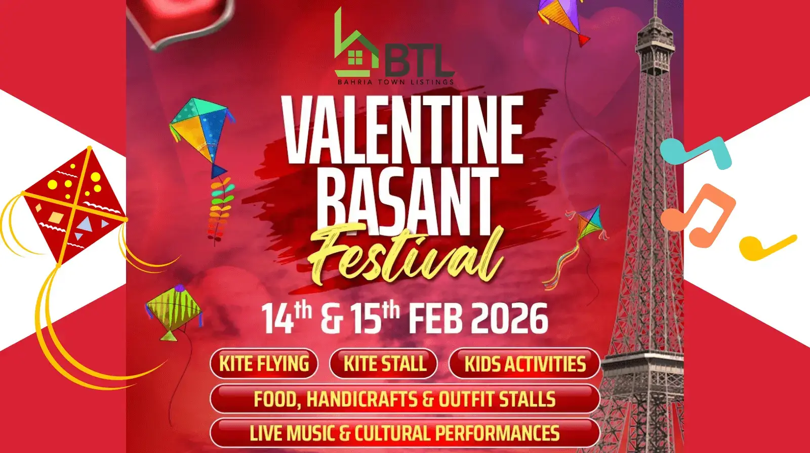basant valentine festival bahria town karachi